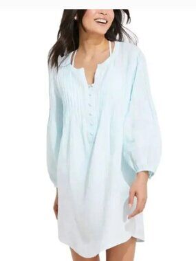 Vineyard Vines linen blend pintuck cover up.
